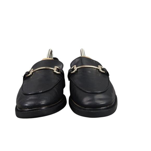 H&M Shoes Women 8 Loafer Fashion Classic Slip On Metal Buckle Black Solid Career - Picture 3 of 15